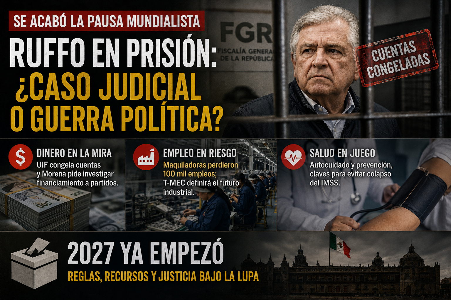 El dinero, los empleos y la salud entran a campaña: Ruffo, el T-MEC y el IMSS abren una nueva zona de tensión